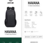 Havana حقيبة ظهر للابتوب والمستلزمات اليومية جرين لايون